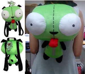 Alien Invader Zim Gir Animal Robot Dog Plush Toy Kid Backpack Green Soft Bag