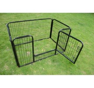 Portable Exercise Pet Dog Playpen Fence Yard Pen 4 Panel Little Animal Black