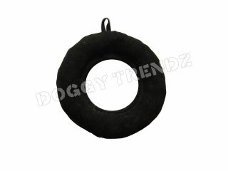 Dog Toy Plush Suede Donut Ring Black Color Soft 9" Eco Friendly Strong