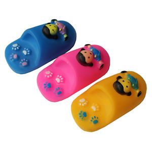 New Cute Funny Pet Dog Cat Puppy Sound Squeaky Rubber Doll Slippers Chewing Toys