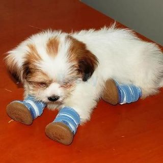 Cozy Pet Dog Doggie Boots Shoes Booties Rubber Sole Adjustable Velcro Snap 3