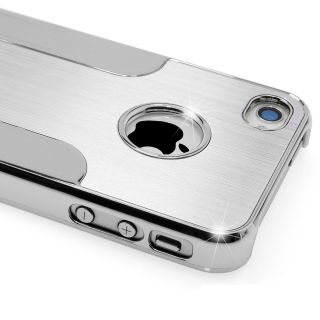 For Apple iPhone 4 4S Aluminum Silver Hard Case Cover Free Screen Protector Pen