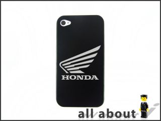iPhone 4 4S Metal Aluminum Case with Honda Motorcycle Logo Hard Cover Black