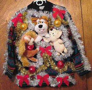 Dog Lover's Ugly Christmas Sweater Women's Large