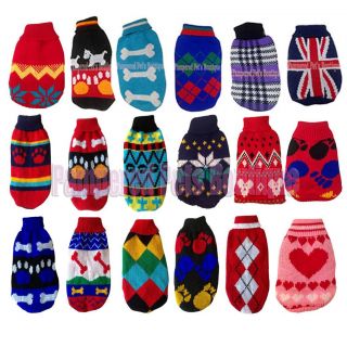 Cute Knitted Dog Jumper Sweater Pet Clothes for Small Dogs Various Styles