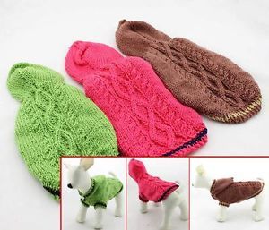 Dog Sweaters Pet Clothes Diamond Pattern Hand Knitted Winter Sweater Hoodies AAA