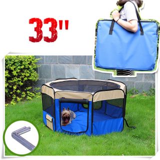 6Color 33" Soft Pet Playpen Exercise Puppy Dog Cat Play Pen Kennel Folding Crate