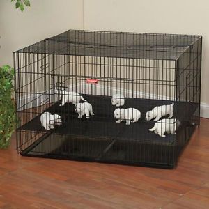 Large Puppy Playpen Close Spacing 48x48x30"H Top Front Doors Pet Pen Dog Cage