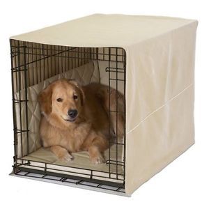 Pet Dreams Khaki 19" Dog Pet Puppy Wire Crate Cage Training Cover Bed Bumper Pad