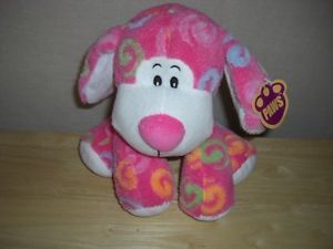 Soft Plush Toy Animal Paws Bright Pink Dog