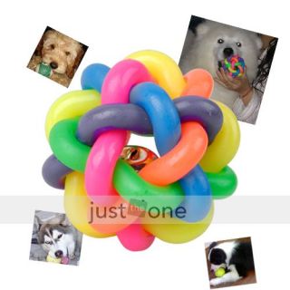 Pet Dog Cat Toy Colorful Rubber Round Ball Fun Play Toy