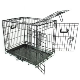 30" Small Folding Dog Soft Cozy Pad Mat Puppy Crate Cage Kennel 3 Doors Divider