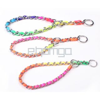 Pets Rainbow Color Snake P Choke Chain Small Large Dog Training Collar Leash