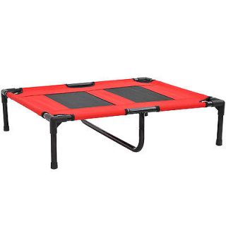 Pawhut Large Indoor Outdoor Elevated Portable Pet Sleeping Cot Dog Bed – Red