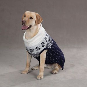 Aspen Snowflake Acrylic Roomy Big 24"L XL Dog Turtleneck Sweater Pet Apparel