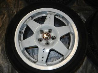JDM 16" White Speedline Rims Wheels 5x100 16x7 48 Subaru Impreza WRX STI GC8