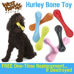 West Paw Design Hurley Dog Bone Indestructible Dog Toy Replaced If Destroyed