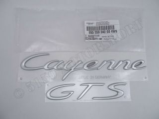 Porsche "Cayenne GTS" Emblem Satin Silver Finish New Genuine
