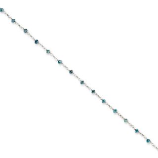 JXDB129 7 5 14k White Gold Blue Diamond Briolette Bracelet