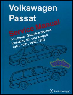 1990 1993 Volkswagen Passat Shop Manual Service Repair Book VW 1992 1991 Pasat