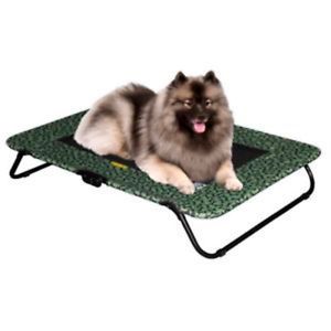 Elevated Pet Cot Dog Cat Bed Capacity 100 lbs XL Sage or Tan Bone Print New