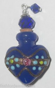 1pc Murano Jewelry Pendant DIY Bead Kit Art Deco Glass Perfume Bottle Cork Beads