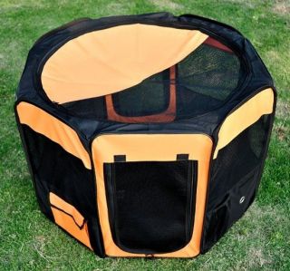 Folding 36" Exercise Dog Cat Cage Pen Soft Pet Playpen Kennel Crate Fences