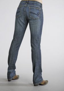Stetson Womens Jeans Blue Denim Cotton Dark Wash Slim Leg Stovepipe Low 0012