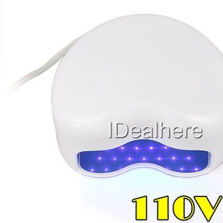 Heart Shape White 110V 220V 2W Nail Art LED Lamp Manicure UV Gel Curing Dryer