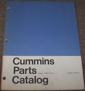 1968 1969 Cummins Diesel Engine Parts Catalog Manual V 588 Series