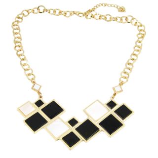 Art Deco Design Necklace Geometric Shape Black White