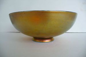 Antique Early 20thC Steuben Gold Aurene Art Glass Center Bowl Shape Number 2852