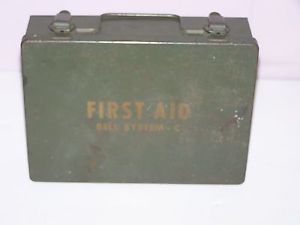 Vintage 1950s Bell Systems C Medical Supply First Aid Kit with Original Contents