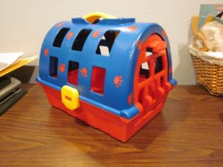 Toy Plastic Pet Carrier Cage Dog Cat Animal GUC Door on Front or Top Opens