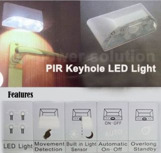 Auto PIR Door Keyhole Light Bulb IR Motion Sensor Heat Detector LED Light Lamp
