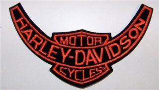 Harley Davidson Motorcycles Orange Black Jacket Patch