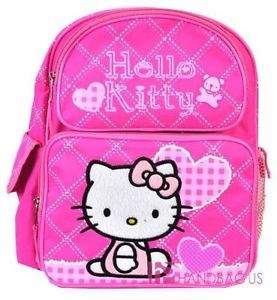 12" Hello Kitty Black Glitter Backpack Girls Bag Toddler Girls Pink Small
