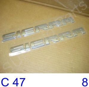 GMC Sierra Door and Tail Gate Emblem Crome Badges GM Set 2 C47 3Z Qty 2