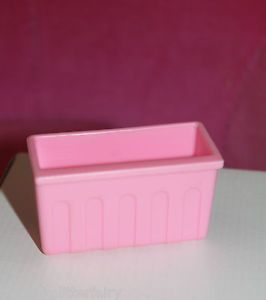 Barbie Doll Size Pink Fridge Refrigerator Storage Food Drawer Bent Inward BD 95