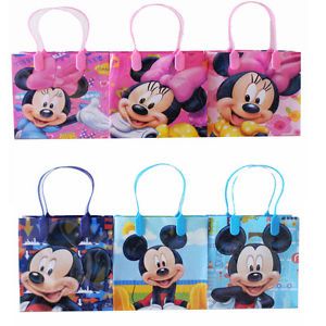Disney Mickey and Minnie Mouse Small Party Favor Goody Bags Assorted 12 Bags