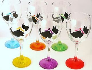 Scottie Dog Hand Painted Wine Glass Perfect Fetching Gift for Dog Pet Lover