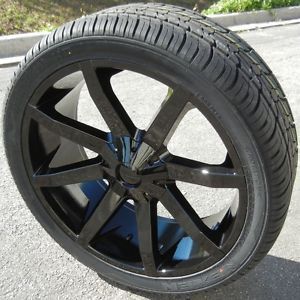 24" KMC Slide Wheels Nexen Roadian HP Tires Silverado Tahoe GMC Yukon Escalade