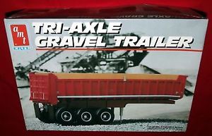 'RARE' Vintage AMT Tri Axle Contruction "Gravel Trailer" Model Kit 1 25 Started