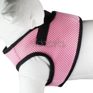 13 16" Girth Best Dog Harness Pink Soft Mesh Vest Collar Small XS