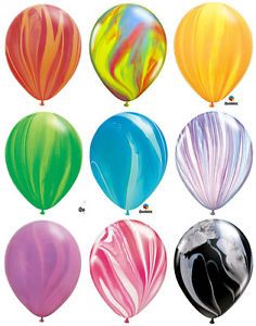 25ct Agate Swirls Tie Dye Marbled Assortment 11" Latex Helium Party Balloons
