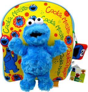 Sesame Street Cookie Monster Boys School Bags Backpacks