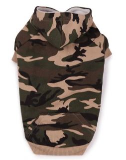 Zack Zoey Camo Fleece Dog Hoodie Sweatshirt Coat Jacket Camouflage Hooded Hood