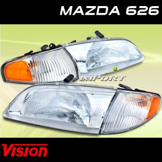 Mazda 98 99 626 Vision Headlight Corner Lamp w Amber Reflector Left Right New