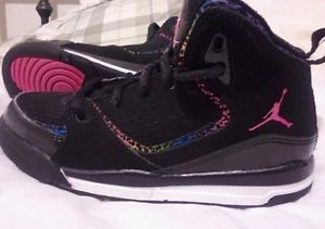Nike Jordan Kids Youth Basketball Shoes Black Rainbow US Size 1 2012 Super Cute