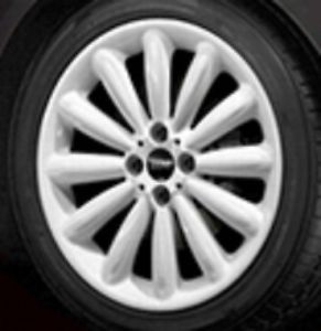 Mini Cooper 17" R116 White Infinite Stream Rim Wheel with Hubcap New